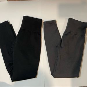 Pair Of Nine West Leggings, Gray And Black Leggings.